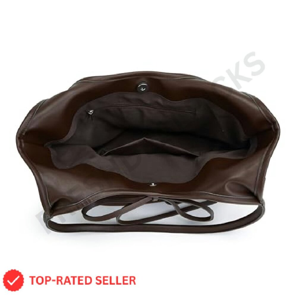 Brown Leather Bow-Accent Hobo Bag - Women - Picture 8 of 8
